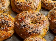 Freshly Baked Bagels with Sesame Seeds