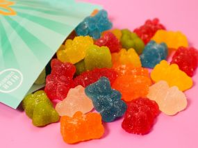 Colorful Vegan CBD Gummies in Close-up Shot