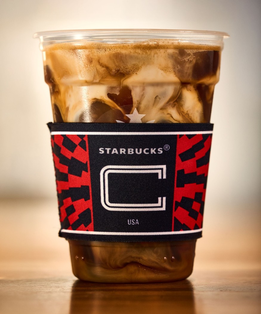 A close-up of a Starbucks iced coffee